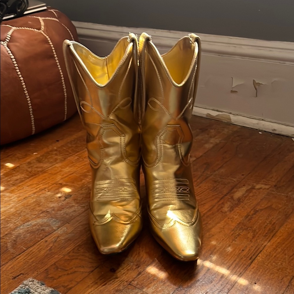 Gold Ankle Boots for Women NWOT